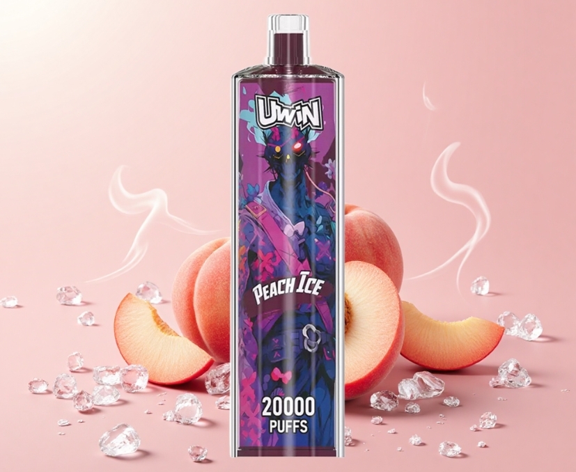 Uwin Shisha Hookah Crystal 20000 Puffs Vape - אפרסק קרח: חווית ואפינג מרעננת וחדשנית בשוק הישראלי של 2025